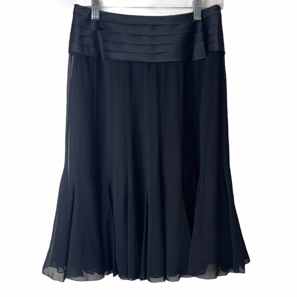 Cache Elegant Black A-Line Skirt